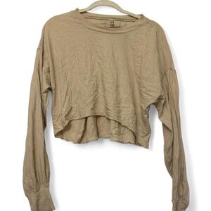 We The Free Tan Long Sleeve Crop Top